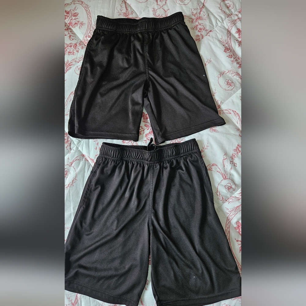 Two Pairs of Athletic Works Black Performance Shorts.   #292